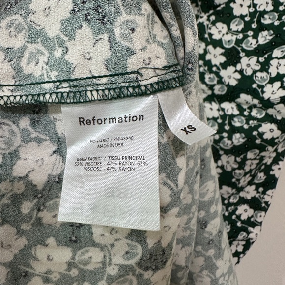 Reformation Green Floral Mini Dress - Picture 6 of 6